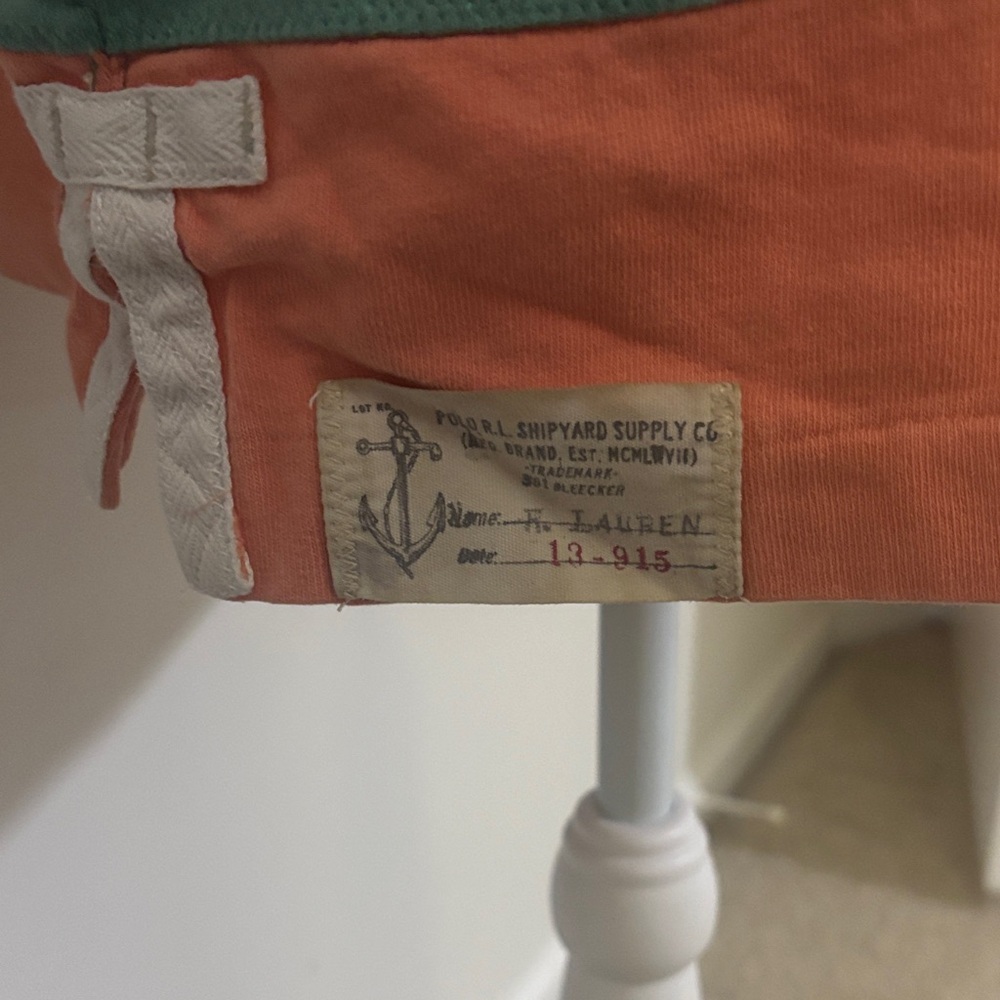 Polo by Ralph Lauren Orange and Green Rugby Shirt - Picture 4 of 12